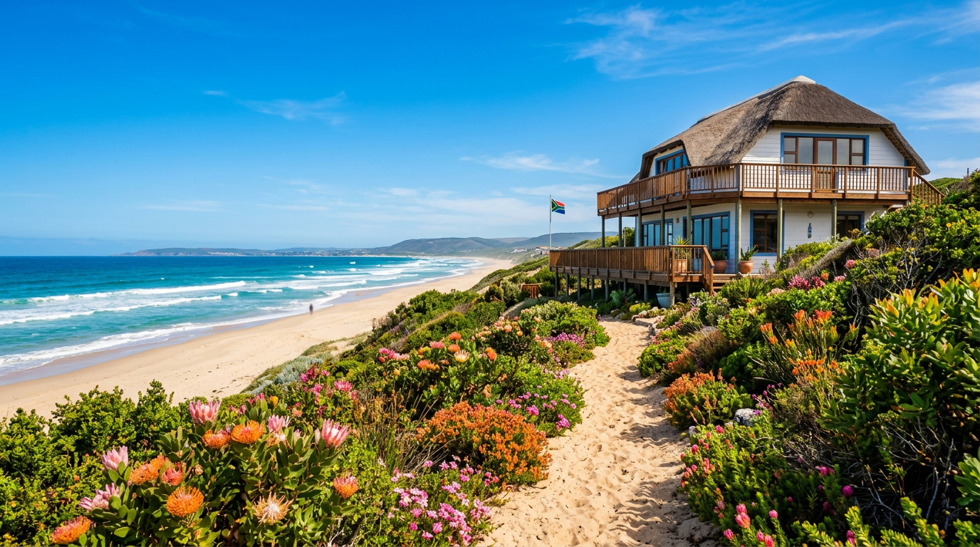 Coastal property near the beach in Jeffreys Bay South Africa. Images and Photos created by www.cheap-beach-house.com