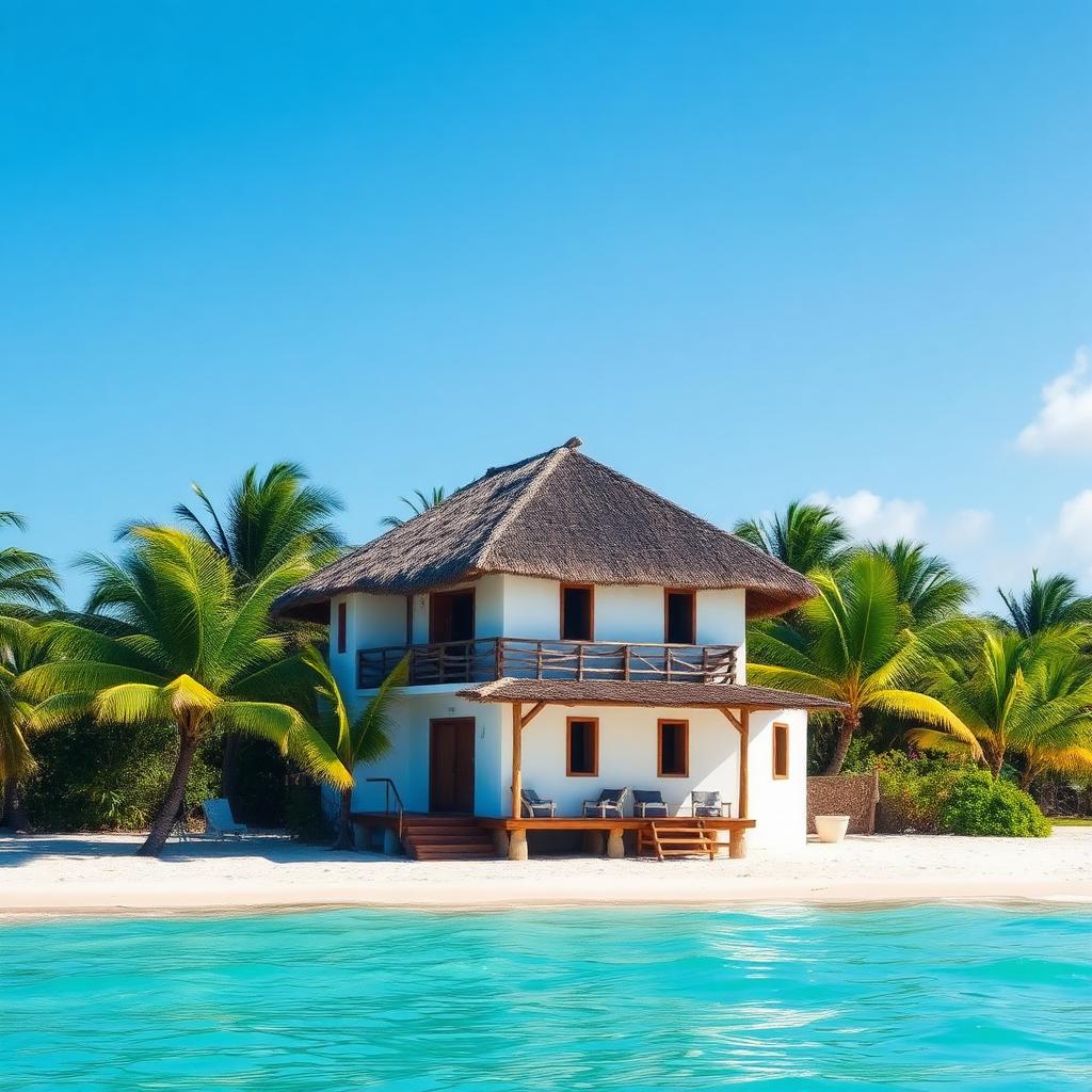 Turquoise water and white sand on Zanzibar's east coast, Tanzania — cheap beach houses in Tanzania. Images and Photos created by www.cheap-beach-house.com