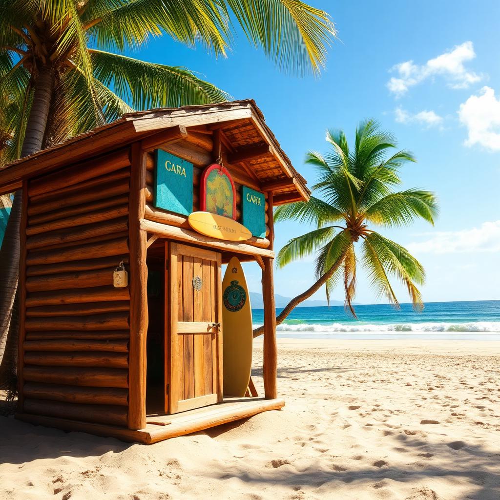 Wooden surf cabaña on the beach at Olón, Ecuador — cheap beach houses in Ecuador. Images and Photos created by www.cheap-beach-house.com