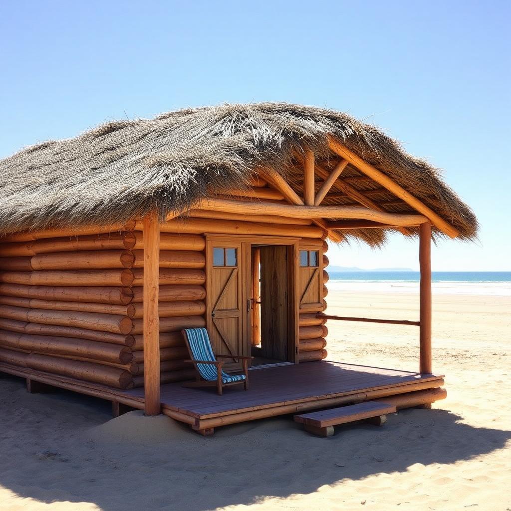 Wooden beach cabaña on the Rocha coast of Uruguay — cheap beach houses in Uruguay. Images and Photos created by www.cheap-beach-house.com