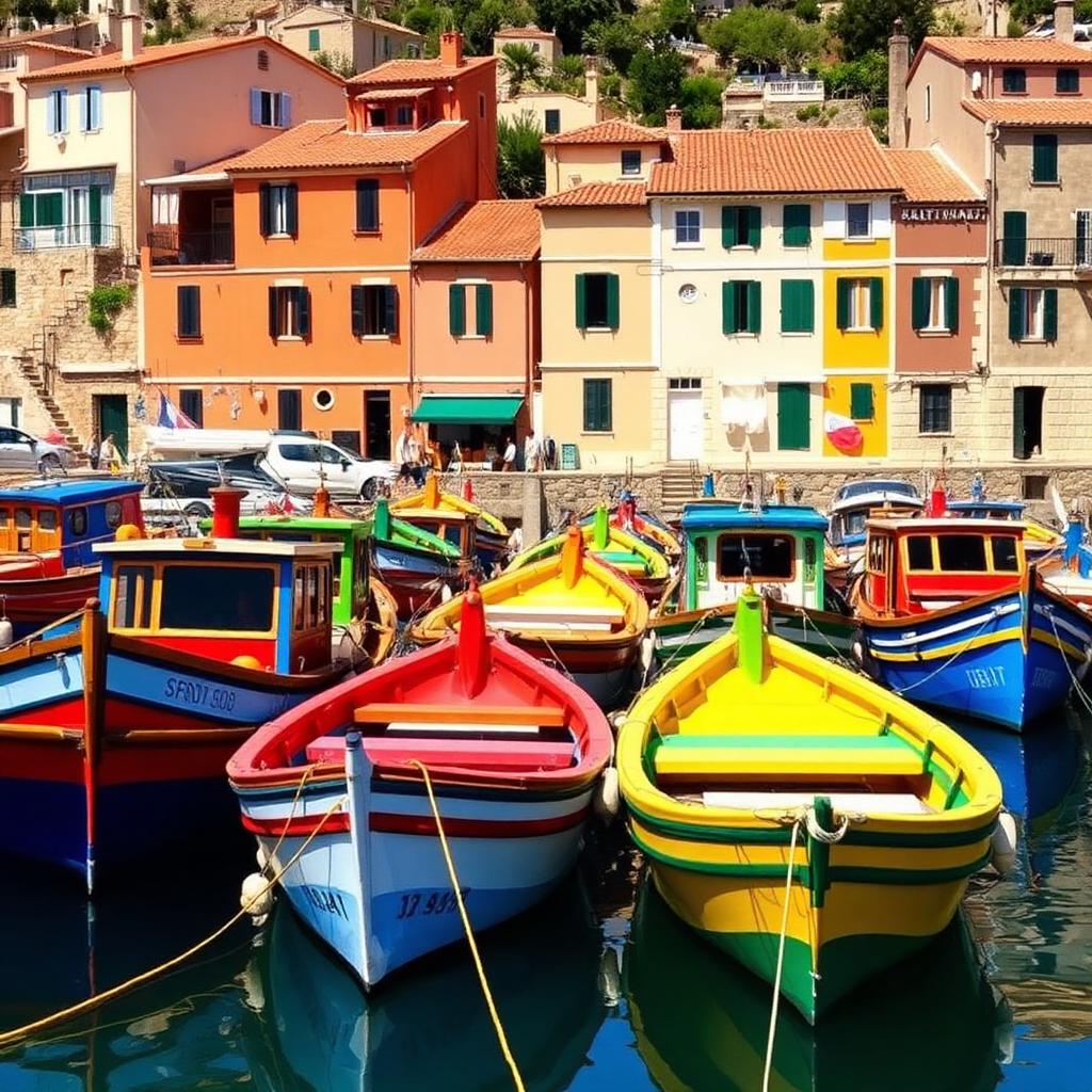 Wooden fishing boats moored in a small southern Italian harbour — cheap beach houses in Italy. Images and Photos created by www.cheap-beach-house.com