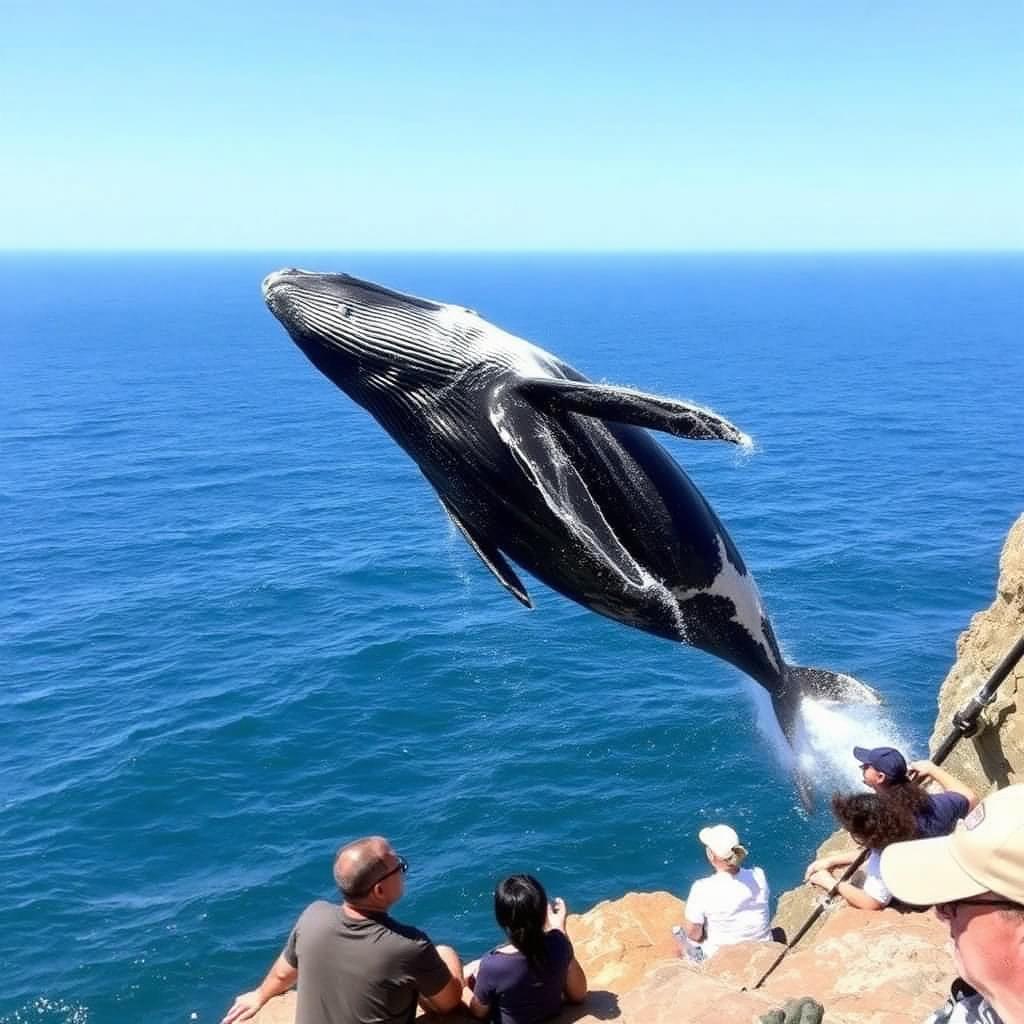 Whale-watching from cliffs above the Southern Ocean in South Africa — cheap beach houses in South Africa. Images and Photos created by www.cheap-beach-house.com