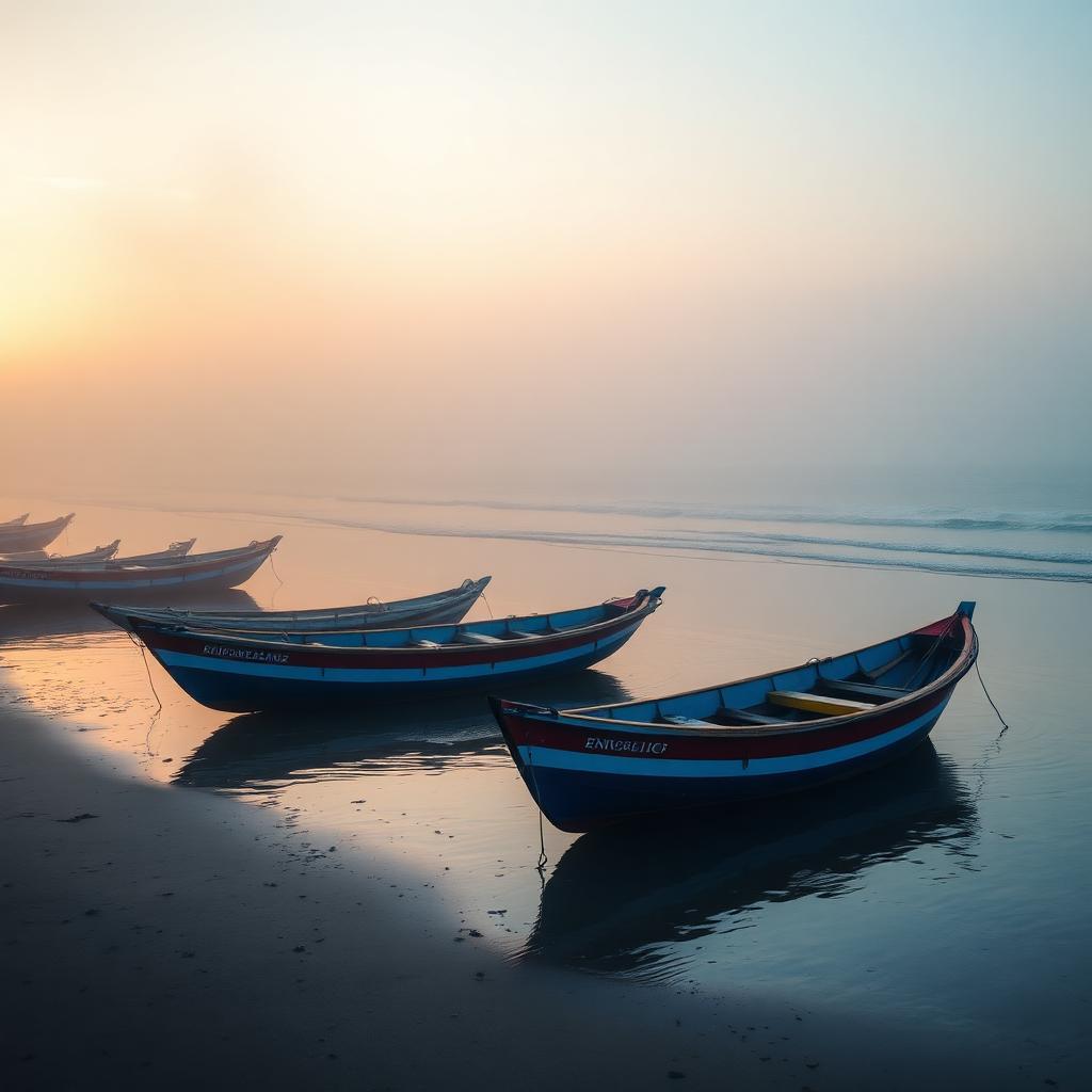 Small fishing pangas on a Nicaraguan Pacific beach at dawn — cheap beach houses in Nicaragua. Images and Photos created by www.cheap-beach-house.com
