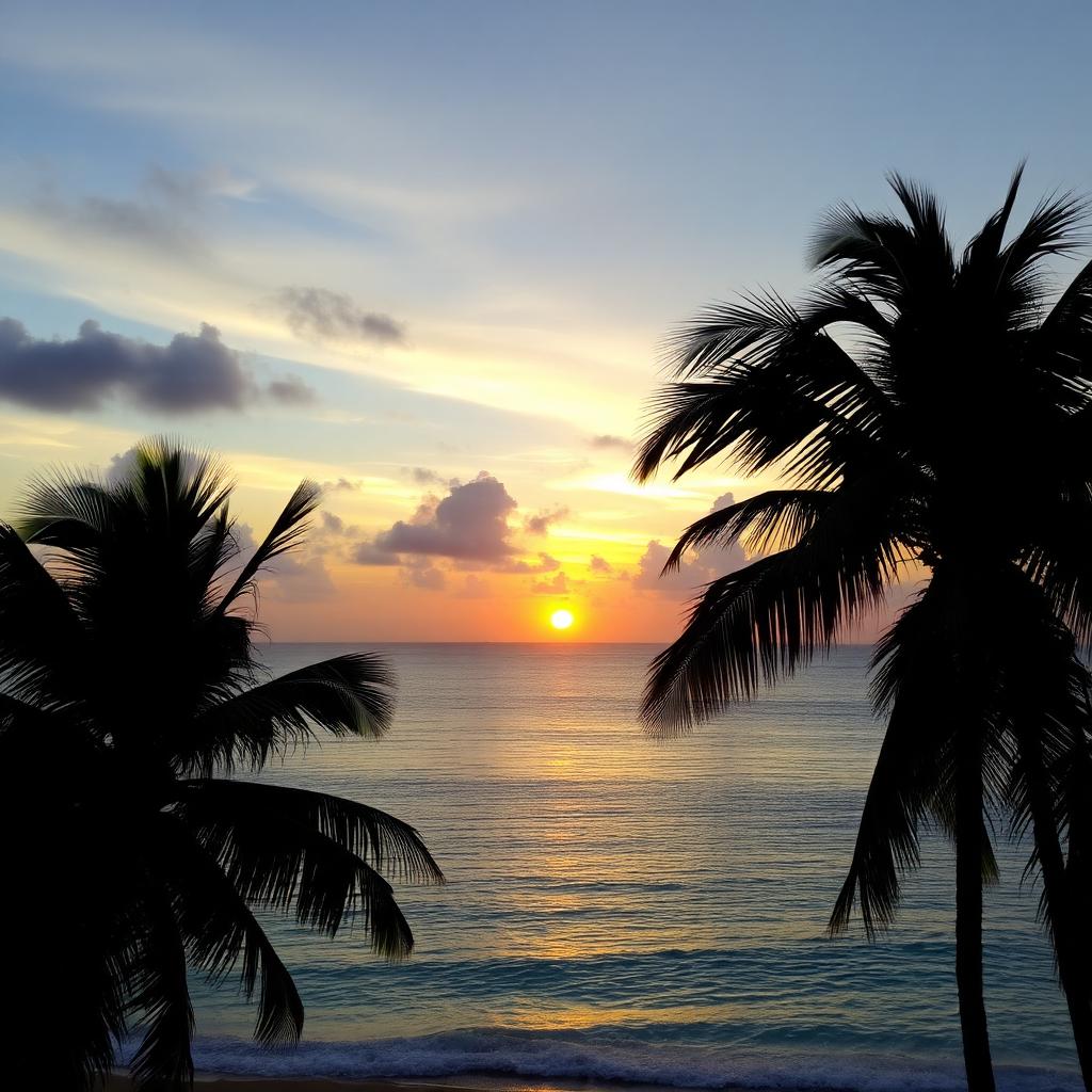 Sunset over turquoise Caribbean water in Rincón del Mar, Colombia — cheap beach houses in Colombia. Images and Photos created by www.cheap-beach-house.com