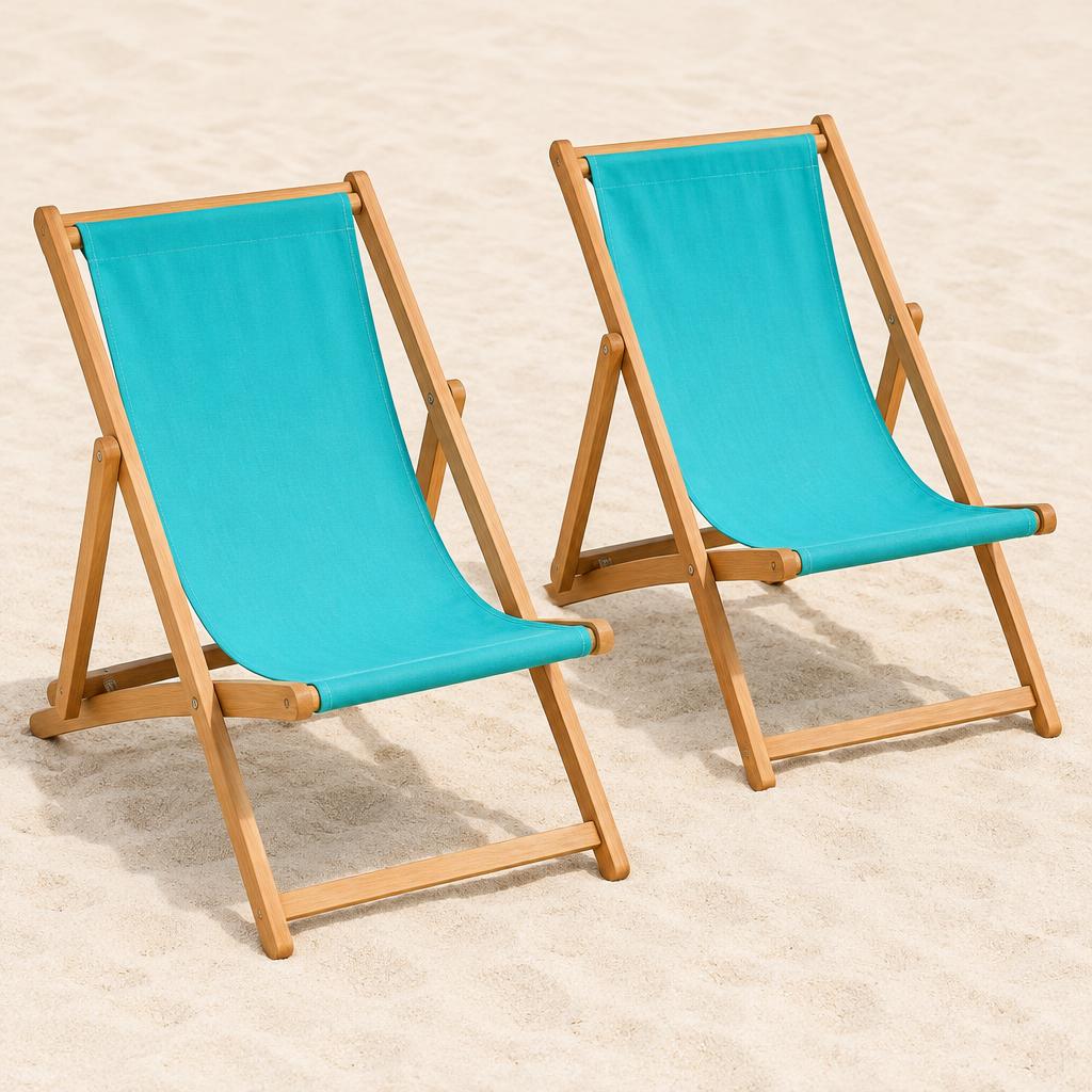 Folding Wooden Beach Chairs — illustrative product photo, not an exact listing. Images and Photos created by www.cheap-beach-house.com