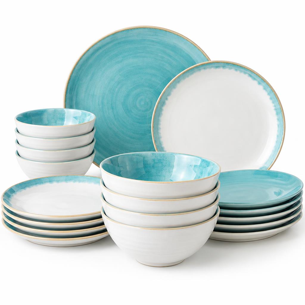 Coastal Dinnerware Set — illustrative product photo, not an exact listing. Images and Photos created by www.cheap-beach-house.com