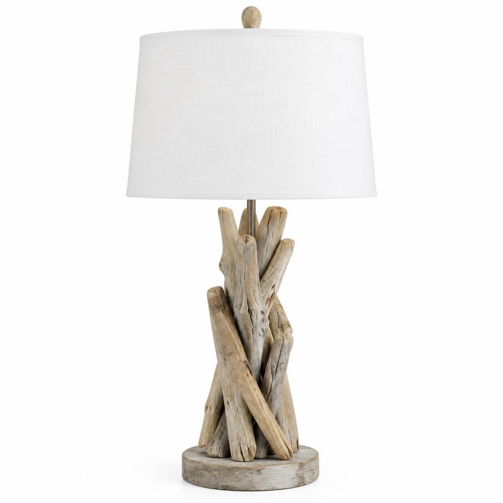 Driftwood Table Lamp — illustrative product photo, not an exact listing. Images and Photos created by www.cheap-beach-house.com