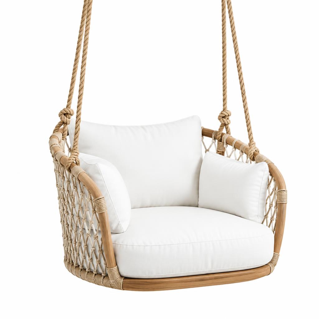 Hanging Porch Swing Chair — illustrative product photo, not an exact listing. Images and Photos created by www.cheap-beach-house.com