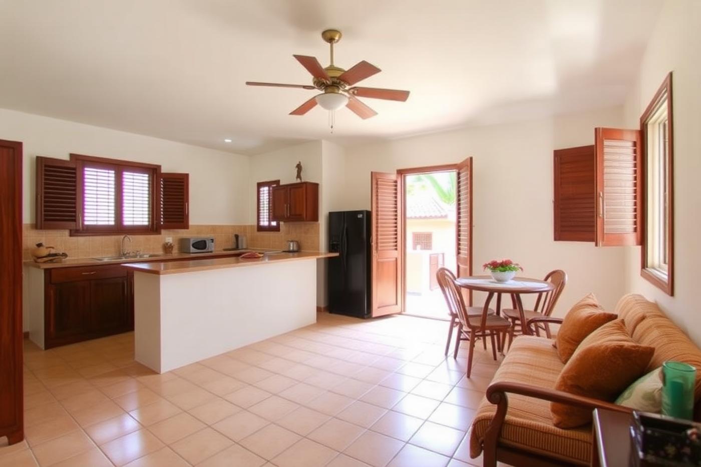 Bayahibe fishing-village casita — cheap beach house for sale in Bayahibe, Dominican Republic, gallery view 2 showing beachfront, interiors or neighbourhood. Images and Photos created by www.cheap-beach-house.com