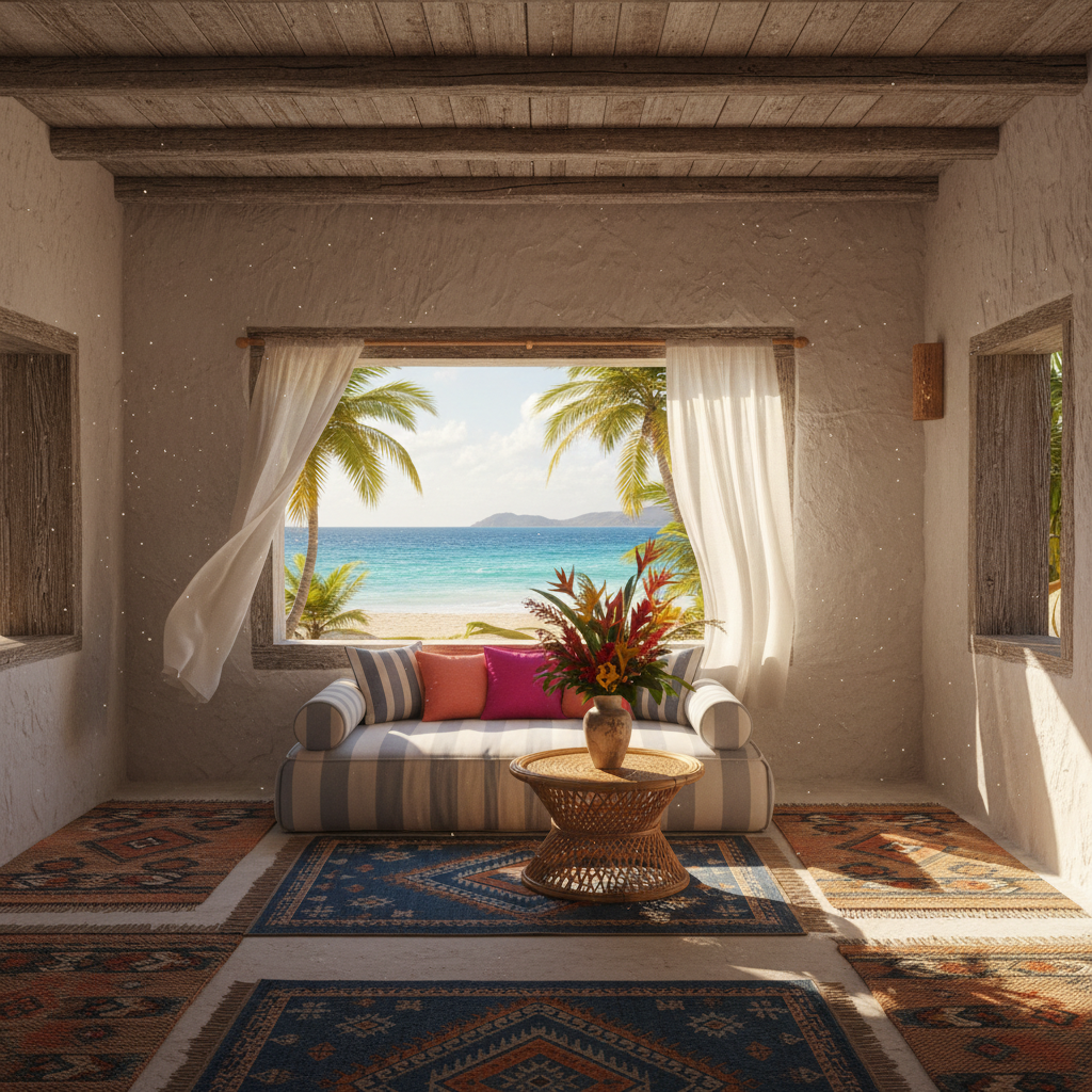 Dahab beach cabana — cheap beach house for sale in Dahab, Egypt, gallery view 1 showing beachfront, interiors or neighbourhood. Images and Photos created by www.cheap-beach-house.com