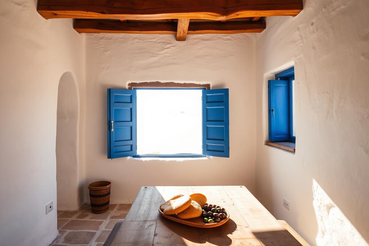 Libyan Sea cottage, south Crete — cheap beach house for sale in Makry Gialos, Greece, gallery view 4 showing beachfront, interiors or neighbourhood. Images and Photos created by www.cheap-beach-house.com