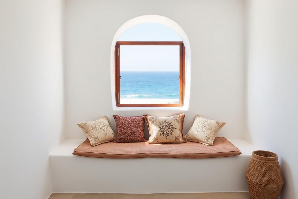 Mirleft cliffside cottage — cheap beach house for sale in Mirleft, Morocco, gallery view 1 showing beachfront, interiors or neighbourhood. Images and Photos created by www.cheap-beach-house.com