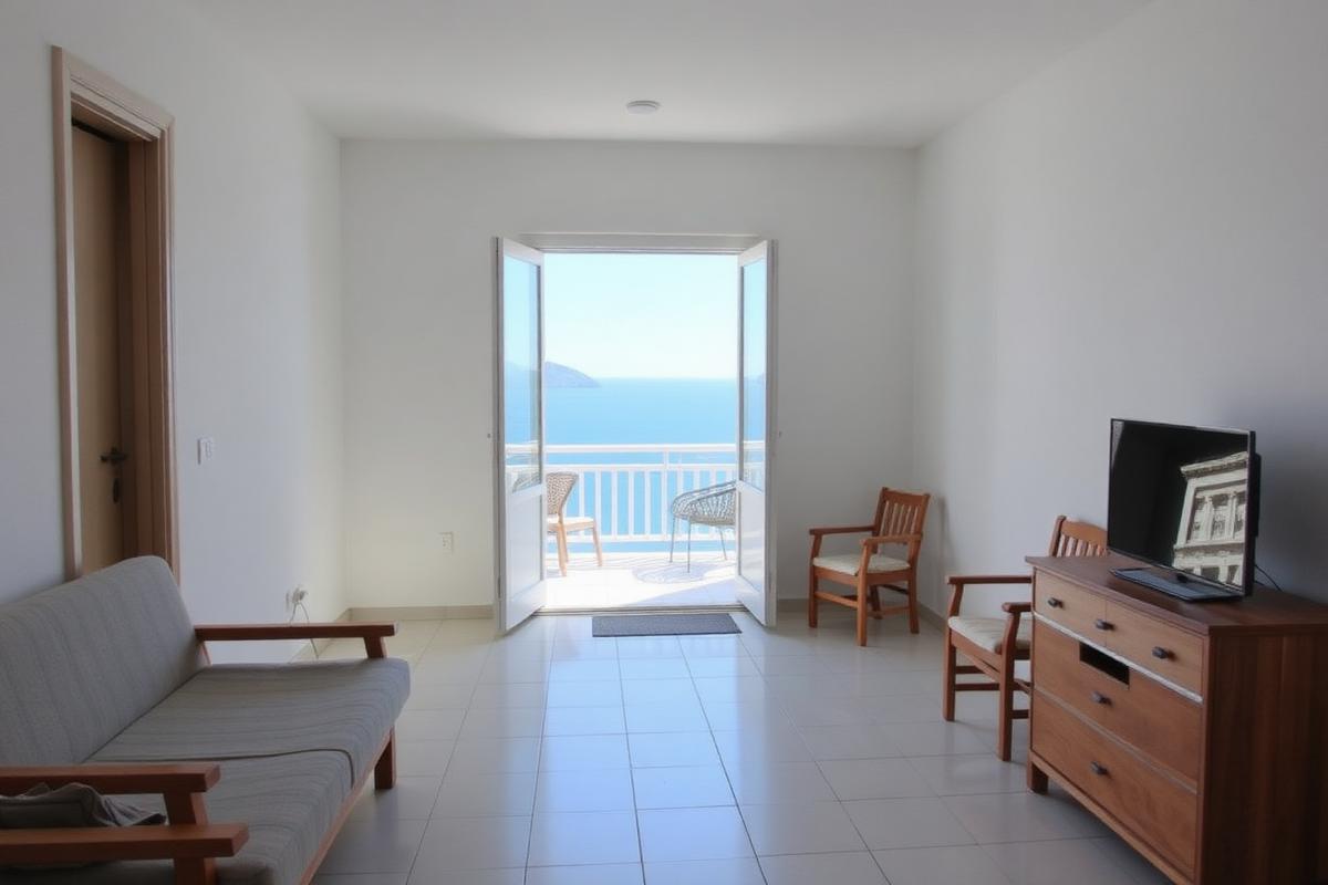 Petrovac na Moru stone apartment house — cheap beach house for sale in Petrovac, Montenegro, gallery view 2 showing beachfront, interiors or neighbourhood. Images and Photos created by www.cheap-beach-house.com