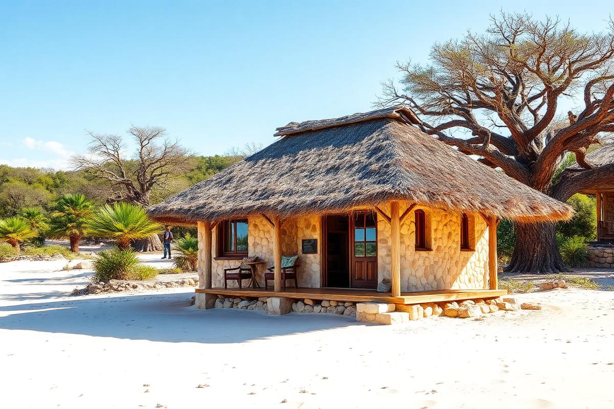 Ifaty lagoon beach bungalow — cheap beach house for sale in Ifaty, Madagascar listed at MGA 185,000,000. Images and Photos created by www.cheap-beach-house.com