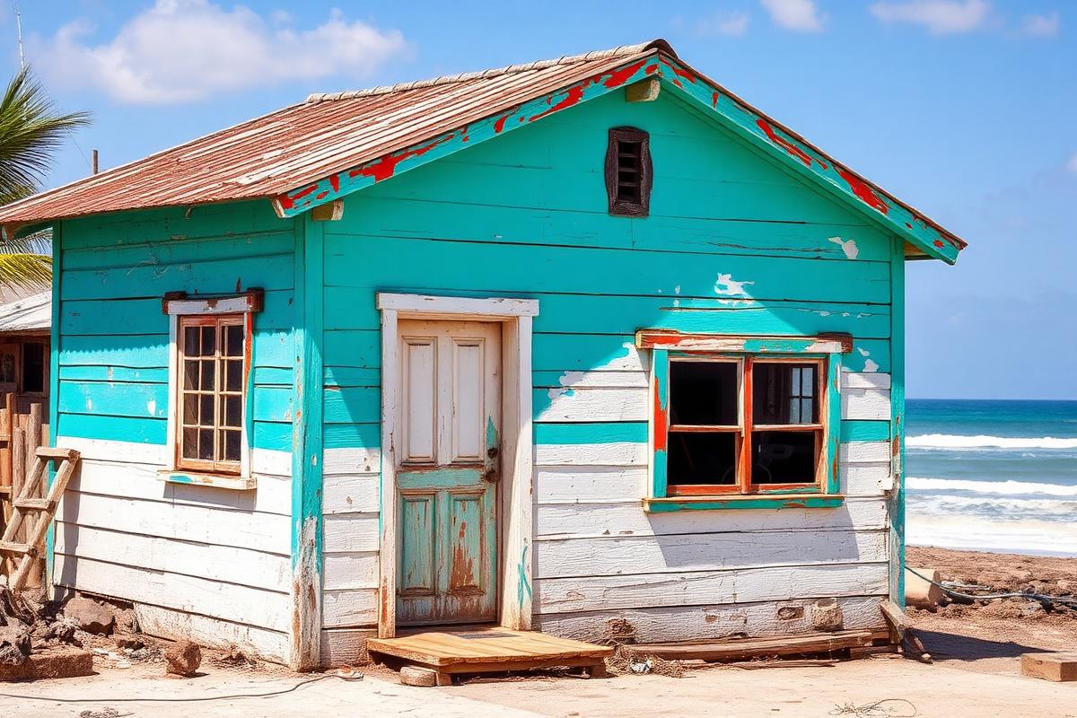 Champoton Gulf-front fisherman cottage — beach house under $100K USD in Champoton, Mexico. Images and Photos created by www.cheap-beach-house.com