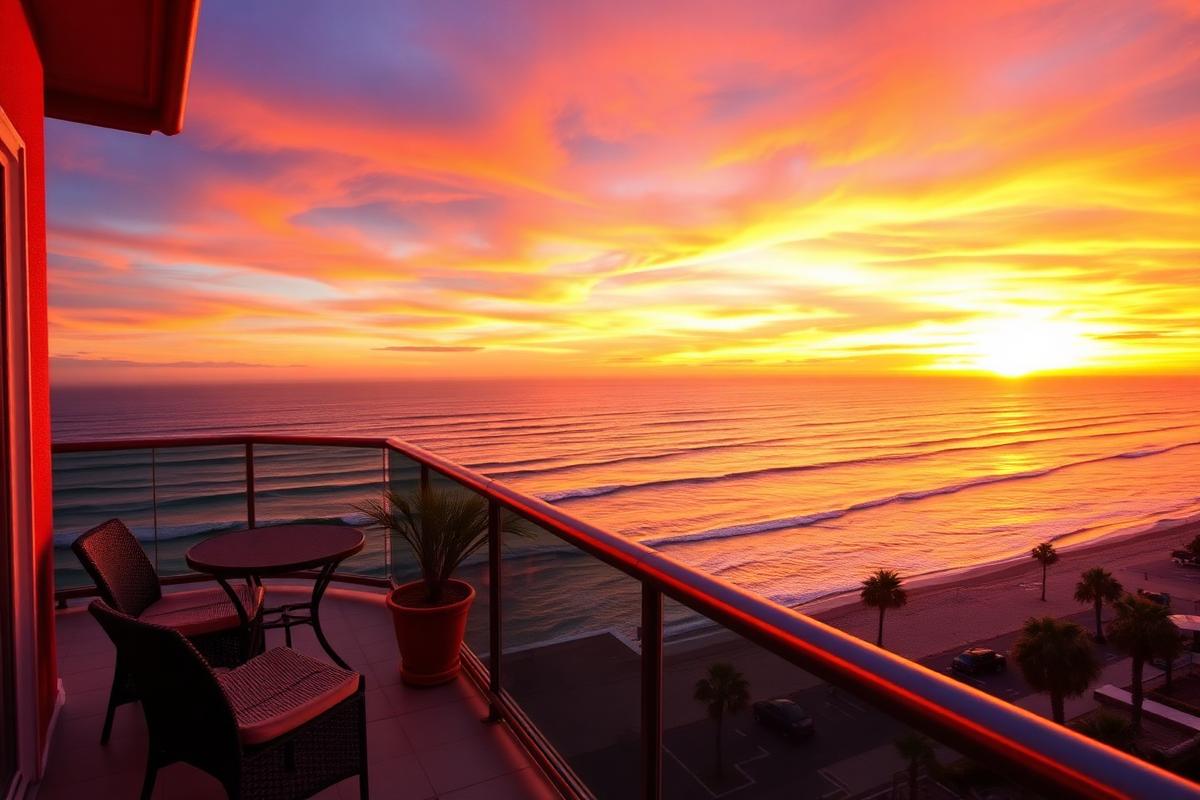 Rosarito coast condo with ocean view — cheap beach house for sale in Rosarito, Mexico, gallery view 2 showing beachfront, interiors or neighbourhood. Images and Photos created by www.cheap-beach-house.com
