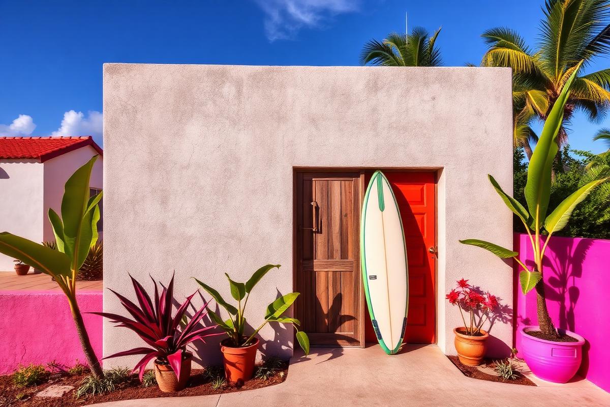 Puerto Escondido surf studio — beach house under $100K USD in Puerto Escondido, Mexico. Images and Photos created by www.cheap-beach-house.com