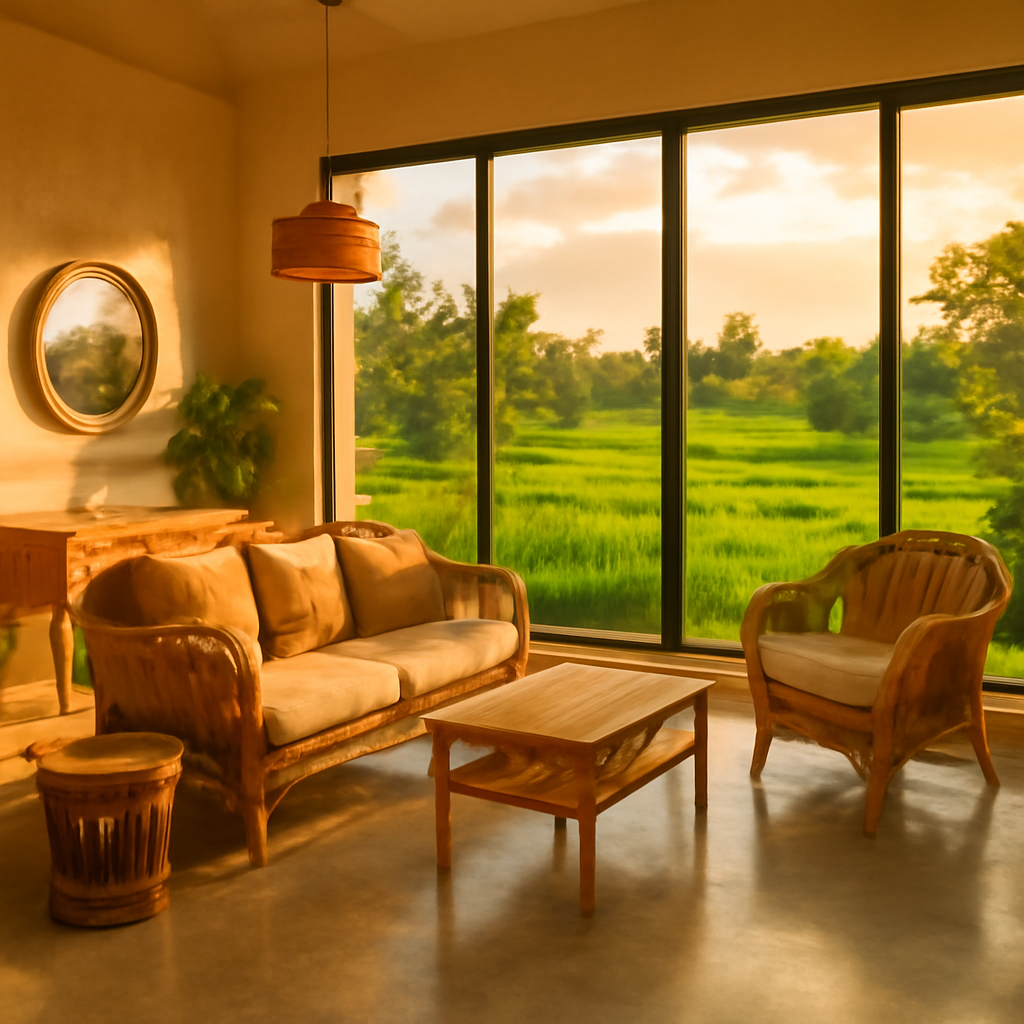 Concrete casita, Siargao rice-field edge — cheap beach house for sale in General Luna, Philippines, gallery view 1 showing beachfront, interiors or neighbourhood. Images and Photos created by www.cheap-beach-house.com