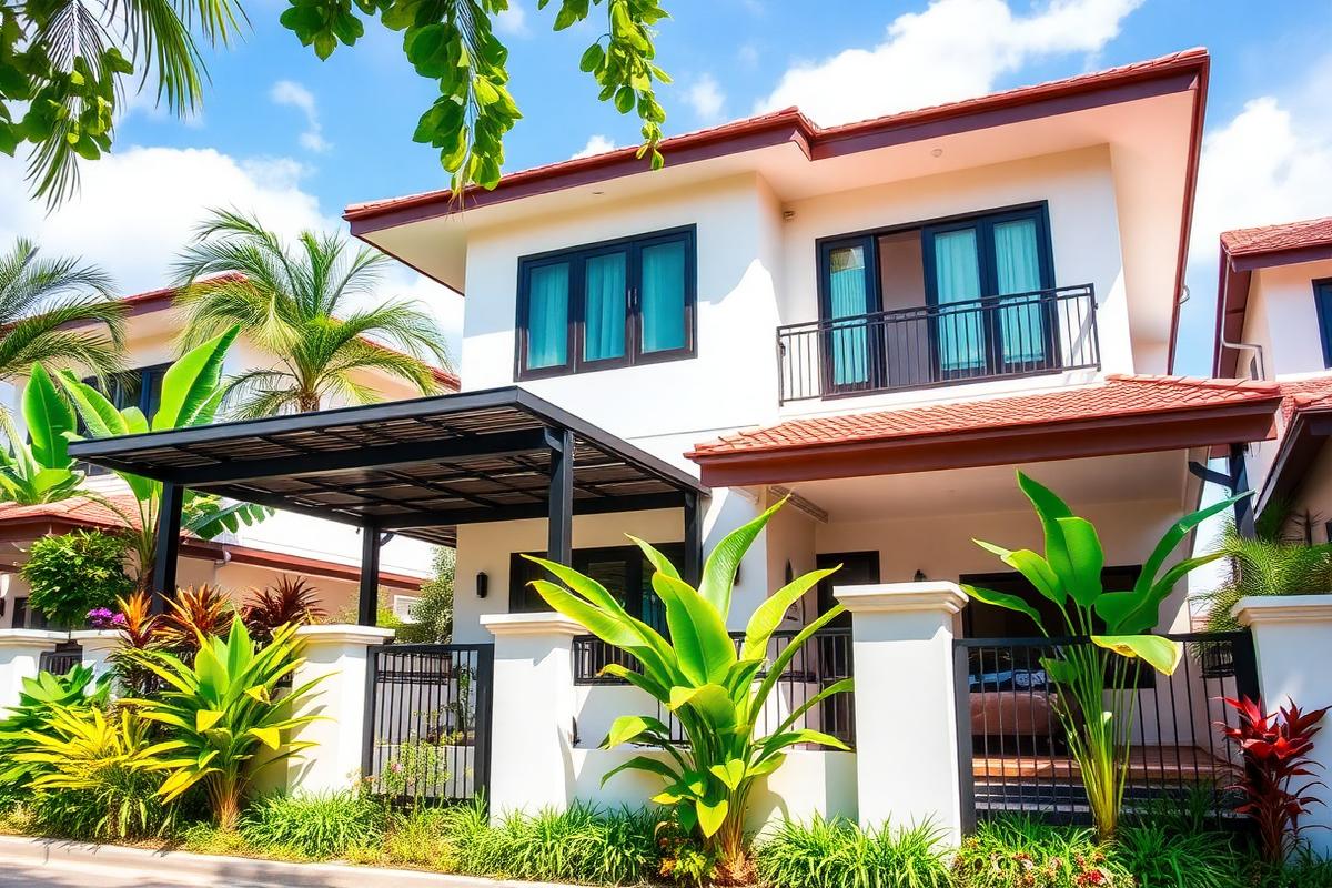 Hua Hin townhouse near the royal beach — cheap beach house for sale in Hua Hin, Thailand, gallery view 1 showing beachfront, interiors or neighbourhood. Images and Photos created by www.cheap-beach-house.com