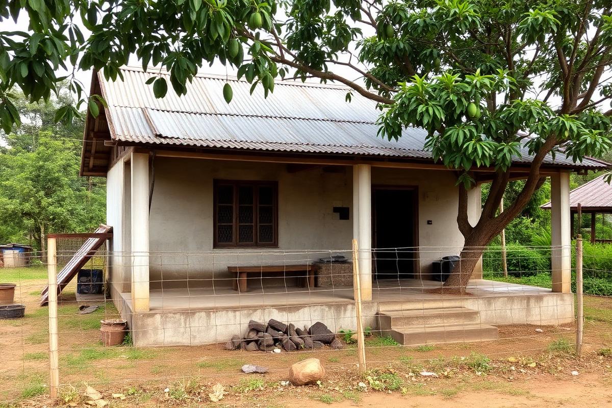 Pak Meng village house, Trang — cheap beach house for sale in Sikao, Thailand, gallery view 1 showing beachfront, interiors or neighbourhood. Images and Photos created by www.cheap-beach-house.com