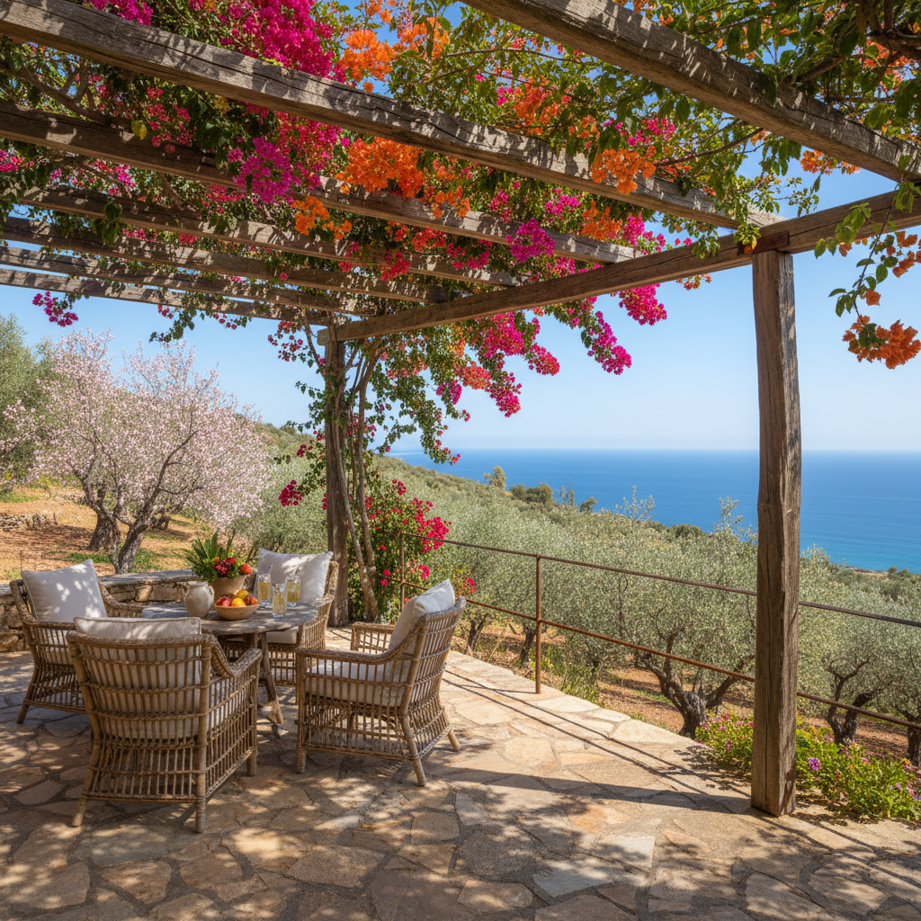 Datca peninsula stone house — cheap beach house for sale in Datca, Turkey, gallery view 2 showing beachfront, interiors or neighbourhood. Images and Photos created by www.cheap-beach-house.com