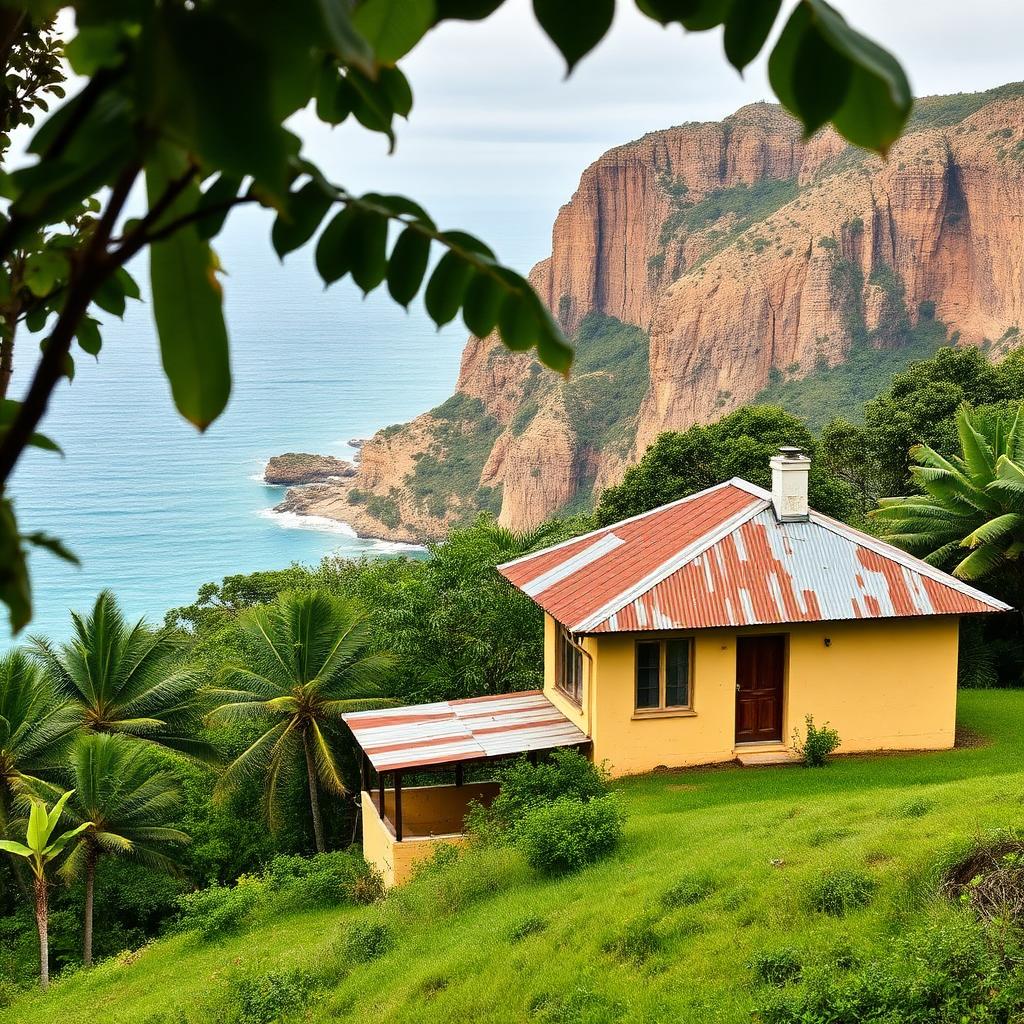 Port St Johns hillside bungalow — cheap beach house for sale in Port St Johns, South Africa listed at ZAR 890,000. Images and Photos created by www.cheap-beach-house.com